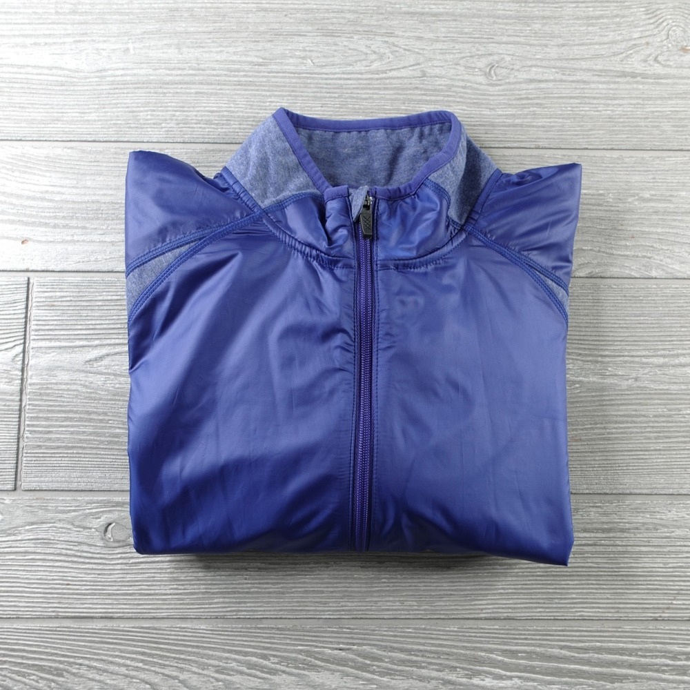 Rhone Tech Terry Full Zip Jacket Mens Large Blue Gray Windbreaker Outdoor
